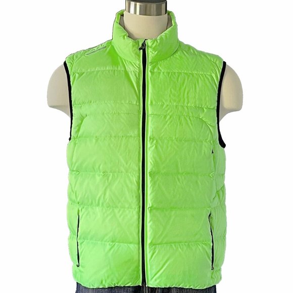 New RLX Ralph Lauren Puffer Down Vest!  Sm  Neon Green  $198  RLX Emblem Peeling - Picture 1 of 3